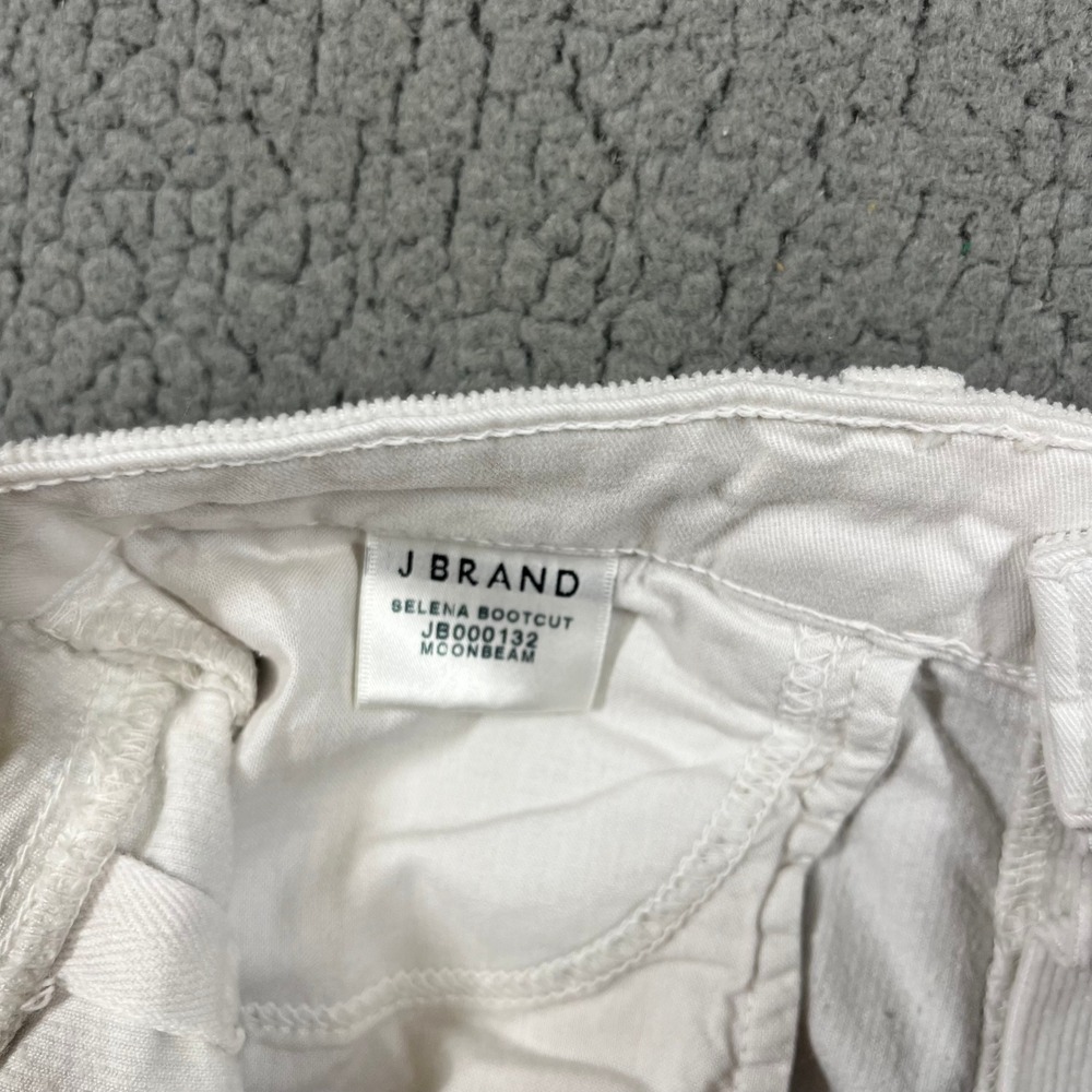J Brand Selena Bootcut Corduroy Pants Moonbeam White Mid Rise Crop - Picture 11 of 16